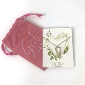 Get Gem Pave Triangle Gold-Tone Necklace